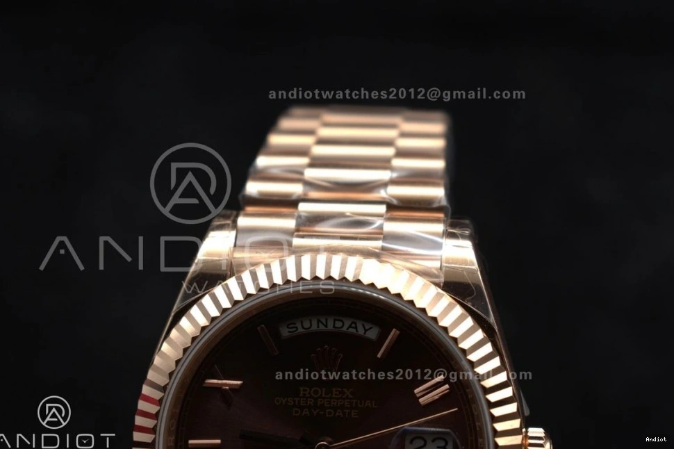 President Roman Weight Dial Bracelet RG Brown DayDate on Gain A2836 GSF 40 0414